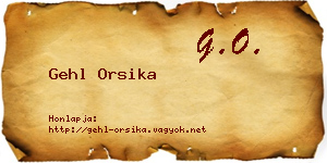Gehl Orsika névjegykártya